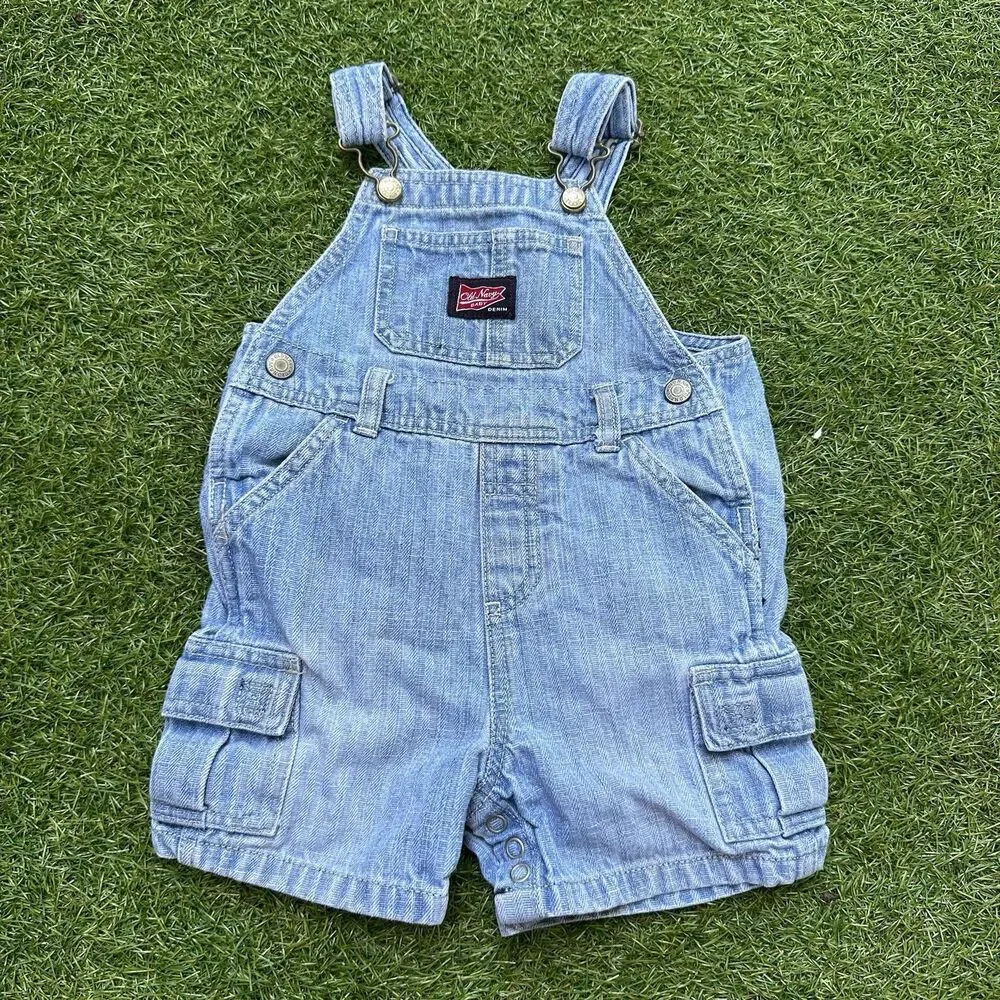 Vintage Old Navy Jean Overalls Toddler Size 18-24 Months Cargo Pockets Farmer‎